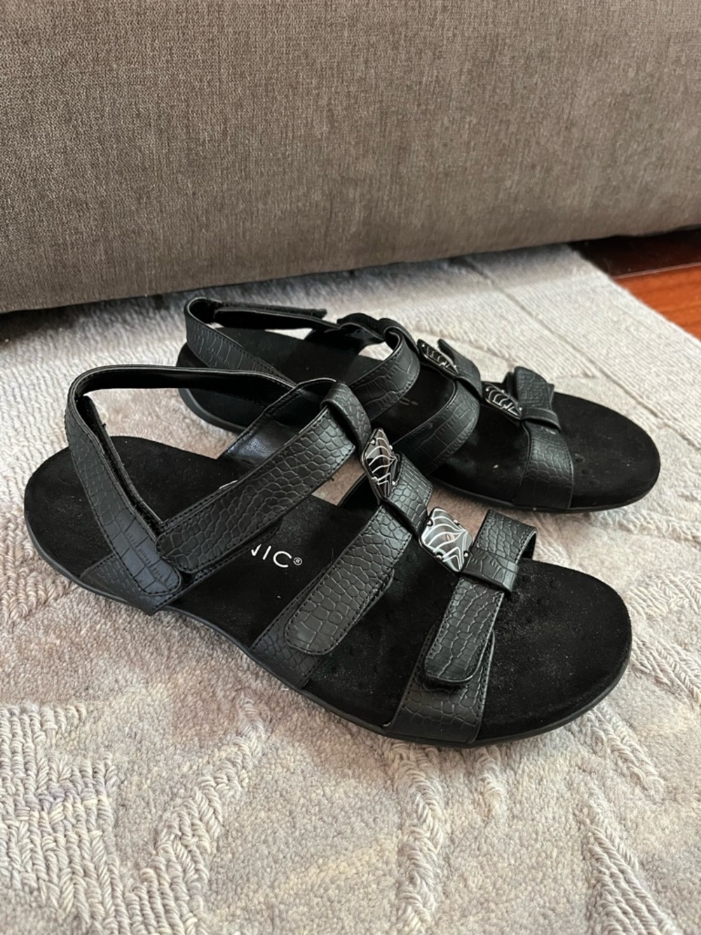 Vionic Sandals Adjustable Velcro Comfort Arch Support Amber Black Women’s 10 - Picture 9 of 9